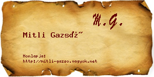 Mitli Gazsó névjegykártya